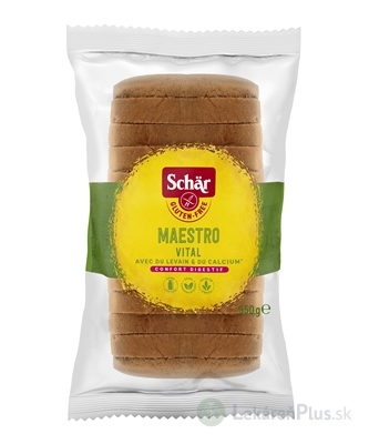 Schär MAESTRO VITAL chlieb bezgluténový, kysnutý, viaczrnný, krájaný, 1x350 g