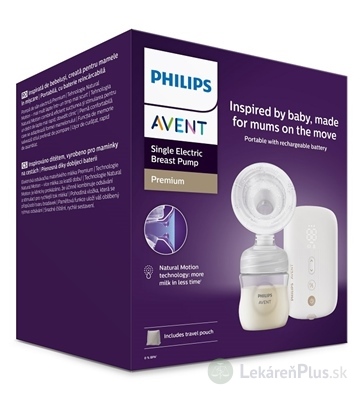 AVENT Elektr. ODSÁVAČKA MLIEKA Premium (SCF396/31)(odsáv.nabíjacia+1ks fľaša 125ml+5 ks vrecko na mlieko+cestovné vrecko) 1x1 set