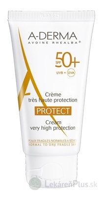 A-DERMA PROTECT CRÈME SPF50+ krém (normálna až suchá fragilná koža) 1x40 ml