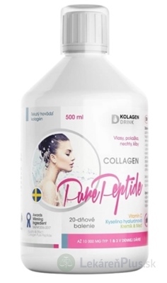 KolagenDrink COLLAGEN 10000 mg Pure Peptide tekutý hydrolyzovaný hovädzí kolagén 1x500 ml