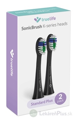 TrueLife SonicBrush K-series heads Standard Plus náhradné hlavice pre sonickú zubnú kefku, čierne 1x2 ks