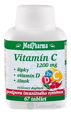 MedPharma Vitamín C 1200 mg - šípky, vit. D, zinok tbl 1x67 ks