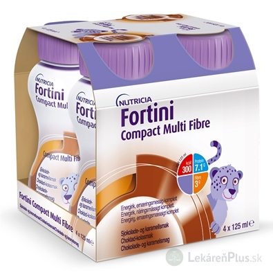 Fortini Compact Multi Fibre s príchuťou čokoláda-karamel 4x125 ml