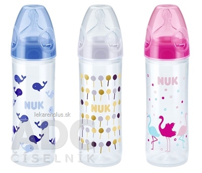 NUK FC+ FĽAŠA PP LOVE dojčenská 250 ml, cumlík silikón, veľ. 2, otvor na mlieko M, rôzne farby, 1x1 ks