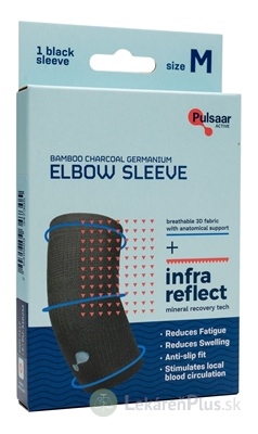 Pulsaar Active Lakťová bandáž s bambusovým uhlím a germániom, veľkosť M, 1x1 ks