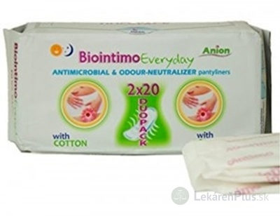 Biointimo Anion intímky na každý deň DUOPACK aniónové slipové hygienické vložky 2x20 ks (40 ks)