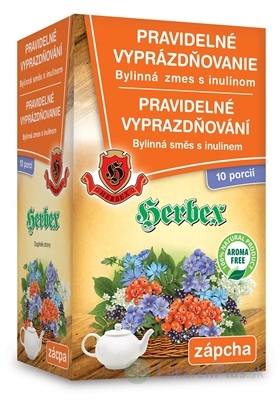 HERBEX PRAVIDELNÉ VYPRÁZDŇOVANIE bylinná zmes s inulínom, vrecká (10x6 g + 10x8 g) (140 g)
