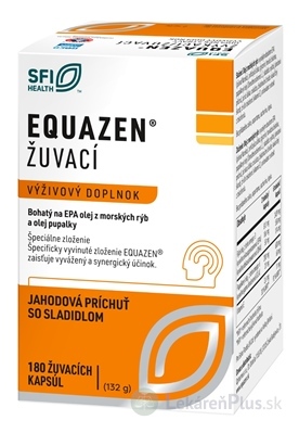 EQUAZEN žuvacie cps s jahodovou príchuťou (EPA olej z rýb a olej pupalky)1x180 ks