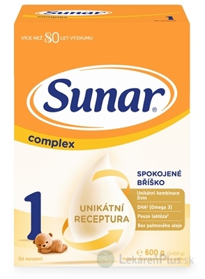 Sunar Complex 1 počiatočná mliečna výživa (od narodenia) 2x300 g (600 g)
