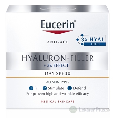 Eucerin HYALURON-FILLER Denný krém SPF 30 Anti-Age všetky typy pleti 1x50 ml