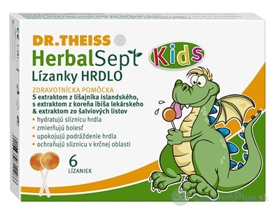 Dr.Theiss HerbalSept Kids HRDLO Lízanky 1x6 ks