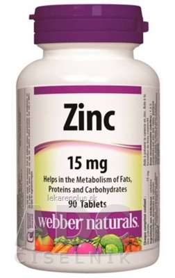 Webber Naturals Zinok 15 mg tbl 1x90 ks