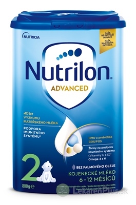 Nutrilon Advanced 2 následná mliečna dojčenská výživa v prášku (6-12 mesiacov) 6x800 g (4800 g)