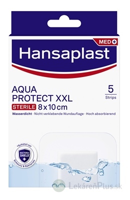 Hansaplast MED AQUAPROTECT XXL náplasť vodotesná 8x10 cm 1x5 ks