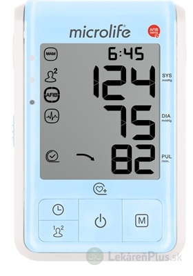 MICROLIFE TLAKOMER DIGITÁLNY BP B6 FAVOURITE automatický na rameno, AFIB sens, modrý, 1x1 ks