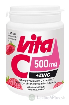 Vitabalans Vita C 500 mg + ZINC tbl s jahodovou príchuťou 1x150 ks