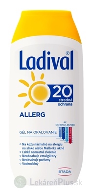 Ladival ALLERG SPF 20 gél na opaľovanie 1x200 ml