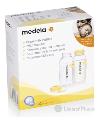 MEDELA Sada 2 fliaš (250 ml) na uskladnenie mlieka 1x2 ks