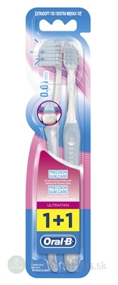 Oral-B UltraThin Precision GUM CARE XS DUO zubná kefka ExtraSoft s menšou hlavou, vlákna 0,01mm, 1x2 ks