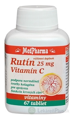 MedPharma RUTÍN 25 mg + Vitamín C 100 mg tbl 1x67 ks