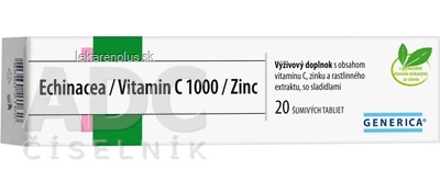 GENERICA Echinacea/Vitamin C 1000/Zinc tbl eff 1x20 ks