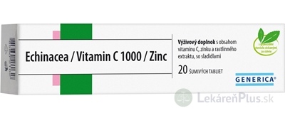 GENERICA Echinacea/Vitamin C 1000/Zinc tbl eff 1x20 ks