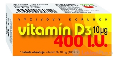 NATURVITA VITAMÍN D3  10 μg (400 I.U.) tbl 1x90 ks