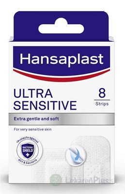Hansaplast ULTRA SENSITIVE extra soft náplasť, 2 veľkosti 1x8 ks