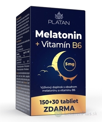 PLATAN Melatonín + Vitamín B6 tbl 150+30 zadarmo (180 ks)