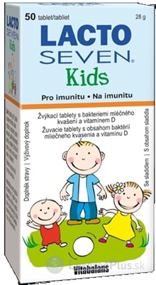 Vitabalans LACTOSEVEN Kids žuvacie tablety 1x50 ks