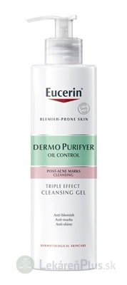 Eucerin DERMOPURE Exfoliačný čistiaci gél s trojitým účinkom proti nedokonalostiam pleti, na tvár a telo 1x400 ml