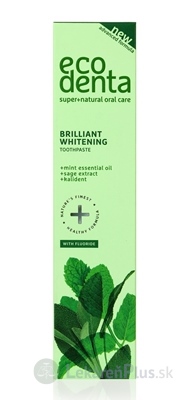 EcoDenta BRILLIANT WHITENING mint bieliaca zubná pasta s mätovým olejom a šalviou 1x100 ml
