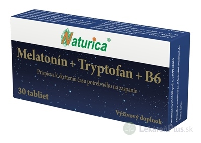 Naturica Melatonín + Tryptofan + Vitamín B6 tbl 1x30 ks