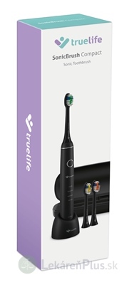TrueLife SonicBrush Compact Black sonická zubná kefka, cestovné púzdro 1x1 ks