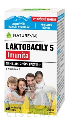NATUREVIA LAKTOBACILY 5 Imunita cps s vitamínom C 1x60 ks