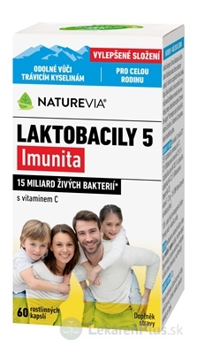 NATUREVIA LAKTOBACILY 5 Imunita cps s vitamínom C 1x60 ks