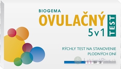 BIOGEMA OVULAČNÝ TEST 5 v 1 rýchly test na stanovenie plodných dní, samodiagnostický 1x5 ks