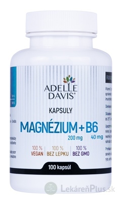 Adelle Davis Magnézium (200 mg) + B6 (40 mg) cps 1x100 ks