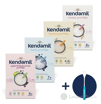 KENDAMIL Variácie 4 ovocných kaší mliečne kaše + darček lyžička 4x150 g