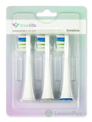 TrueLife SonicBrush UV Heads Sensitive Triple Pack náhradné hlavice pre sonickú zubnú kefku, farba biela 1x3 ks
