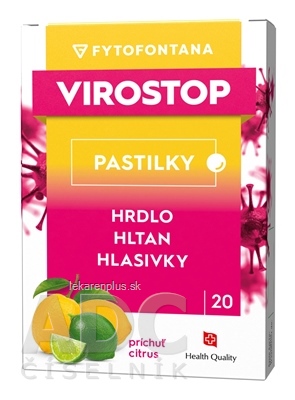 fytofontana VIROSTOP pastilky na cmúľanie, príchuť citrusová 1x20 ks