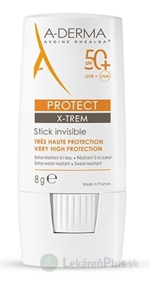 A-DERMA PROTECT X-TREM STICK 50+ transparentná tyčinka 1x8 g