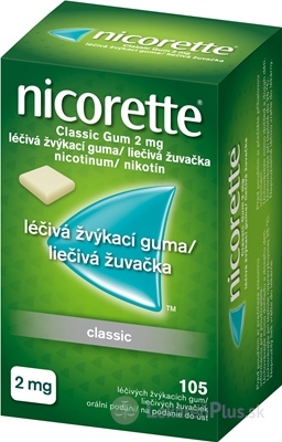 Nicorette Classic Gum 2 mg gum med (blis. PVC/Al) 1x105 ks
