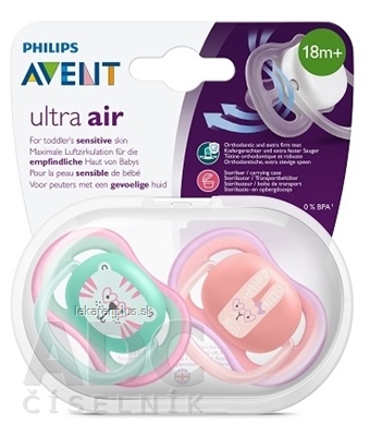 AVENT CUMLÍK 18+M Ultra air Tiger, dievča na utišovanie, silikón 1x2 ks