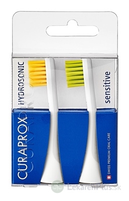 CURAPROX HYDROSONIC SENSITIVE Hydrosonická náhradná hlavica, žltá + zelená, 1x2 ks