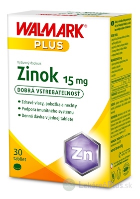 WALMARK Zinok 15 mg tbl (inov. obal 2018) 1x30 ks