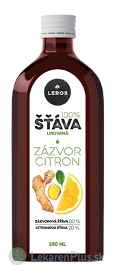 LEROS 100% ŠŤAVA ZÁZVOR CITRÓN 1x250 ml