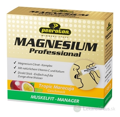 Peeroton MAGNESIUM Professional prášok vo vrecúškach, príchuť tropic maracuja 20x2,5 g