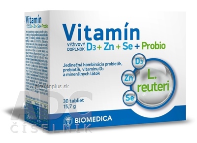 BIOMEDICA Vitamín D3 + Zn + Se + Probio tbl 1x30 ks