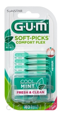 GUM Soft-Picks Comfort Flex Mint gumové medzizubné kefky, s mätou, Medium 1x40 ks